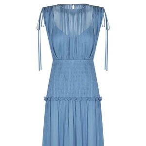 Shona Joy Noemi short sleeve ruched midi